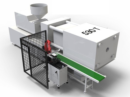 機(jī)器人注塑機(jī)鑲嵌取件方案